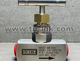15000 PSI STAINLESS STEEL NEEDLE VALVE